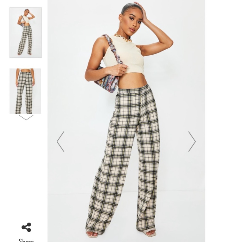 Pretty little thing Black Print Wide Leg Pants
